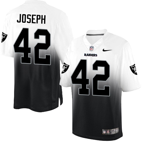 Men's Limited Karl Joseph Nike Jersey White/Black - #42 Fadeaway NFL Oakland Raiders